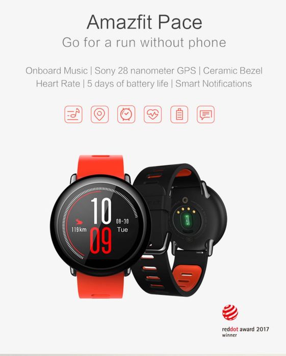 Смартчасовник amazfit pace