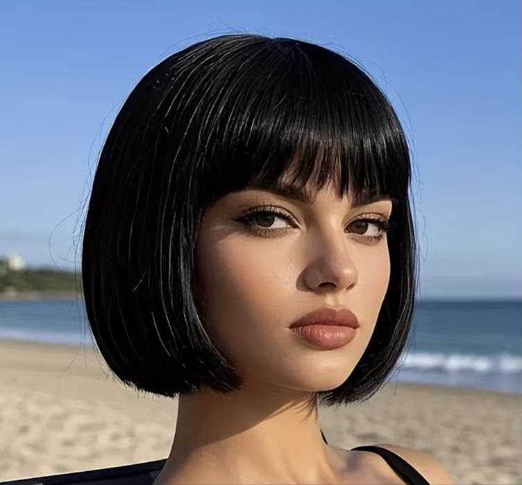 Парик черный каре