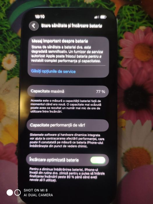 iPhone 14 128gb 77% baterie capacitate