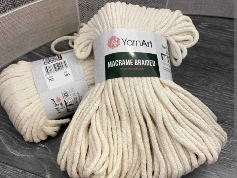 Macrame Braided Yarnart 5 мм хлопковые шнуры