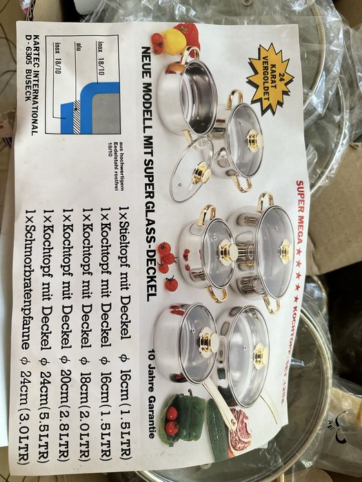 Set oale inox inoxidabil 12 buc nou sigilate. Placate aur 24k