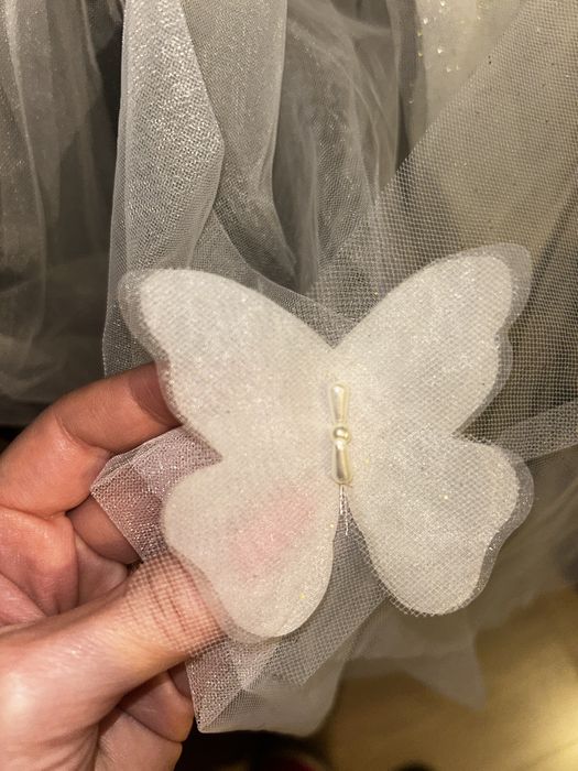 Rochie de mireasa tip printesa 2 in 1 lunga si midi, cu voal