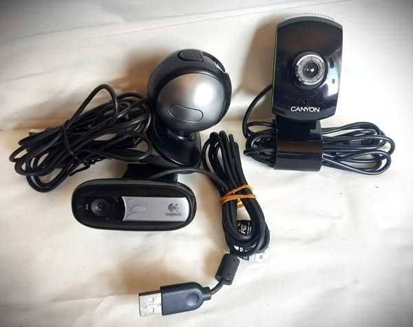 3 camere web 2 x LOGITECH și CANYON, second hand, funcționale