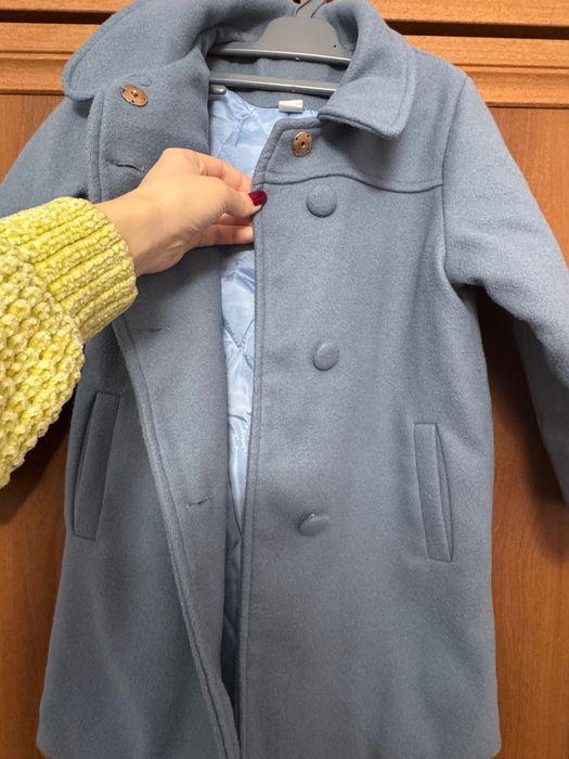 Елегантно палто в син цвят