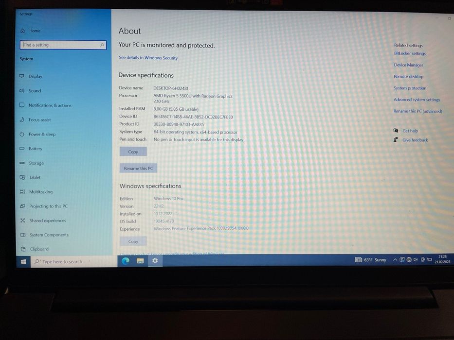 Laptop Lenovo V15 G2 ALC- Gaming 900