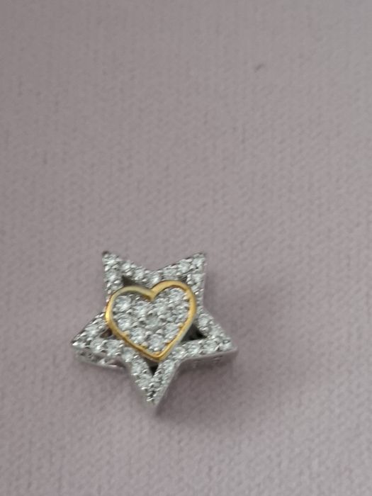 Pandantiv argint nou inimă cu stea