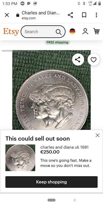 Moneda Printul Charles si Regina 2 1981