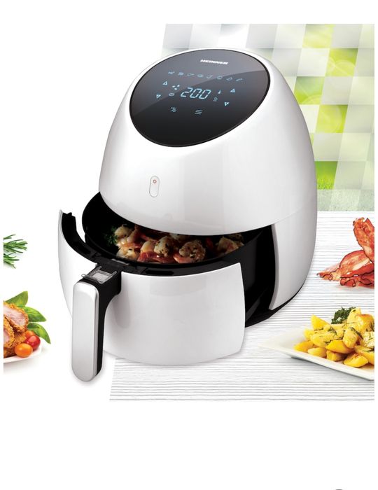 Airfryer Heinner SnowDrop HAF-B2000WH, gatire fara ulei, 2000W