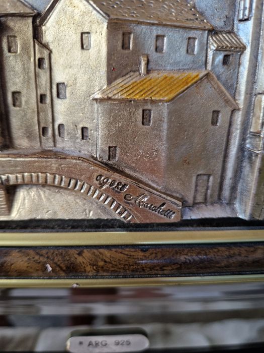 Превъзходна английска италианска сребърна картина