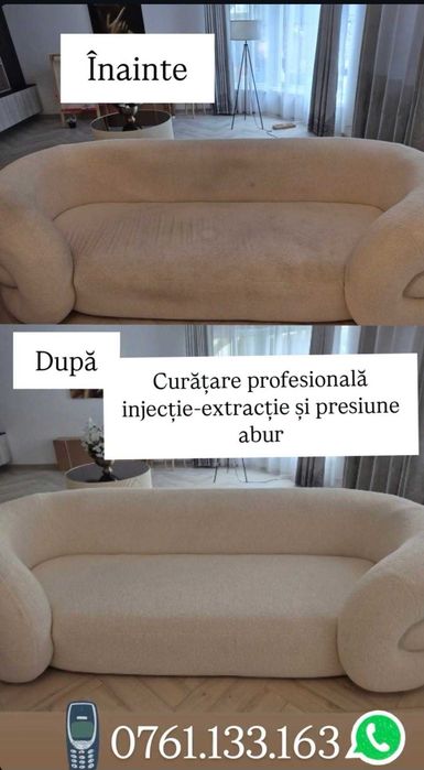 Firma Curatare Profesionala Canapele Saltele Fotolii Auto injectie-extractie presiune abur soluții profesionale  Bucuresti Ilfov Programare rapidă!