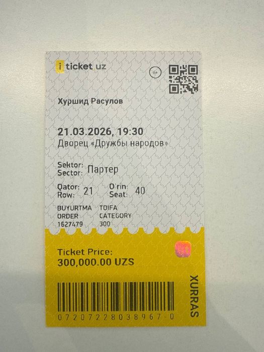 Bilet Xurshid Rasulov