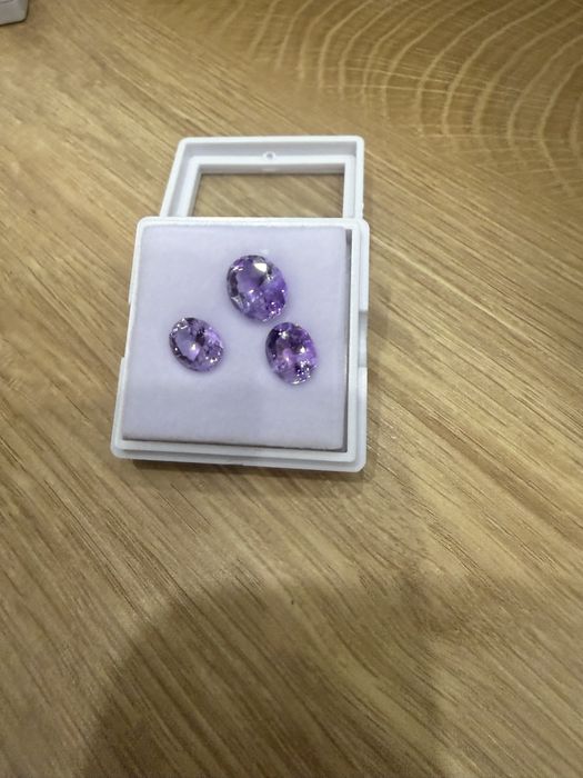 Лот естествени фасетирани аметисти – 7.85 ct (3 броя) – отлична шлифовка