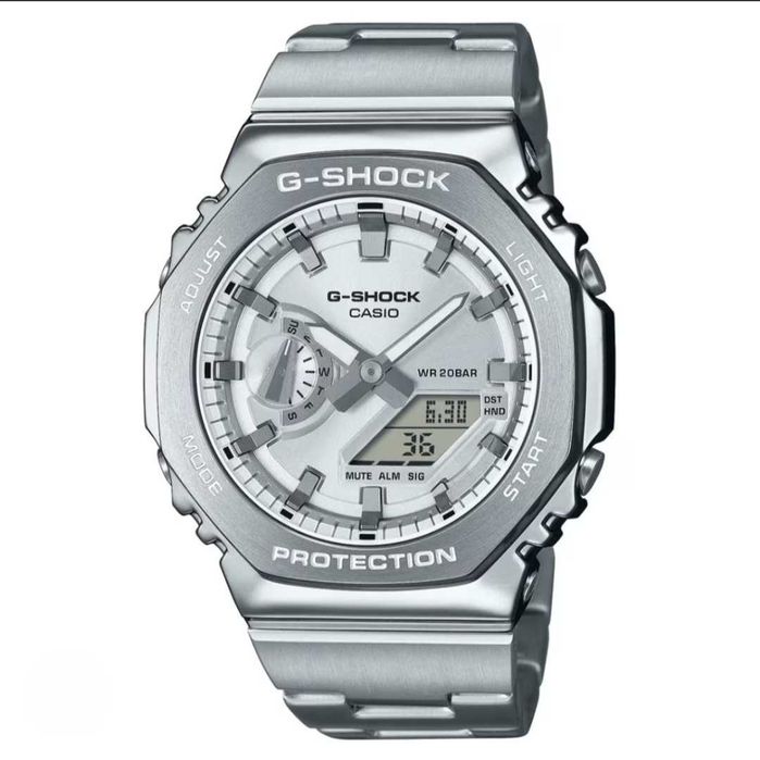 Ceas Casio g shock Full  Silver  metal GM B2100D Nou, Garantie 2 ani