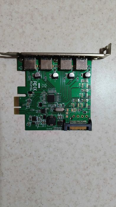 Плата расширения PCI-E x1 на USB 3.0 - 4 порта.