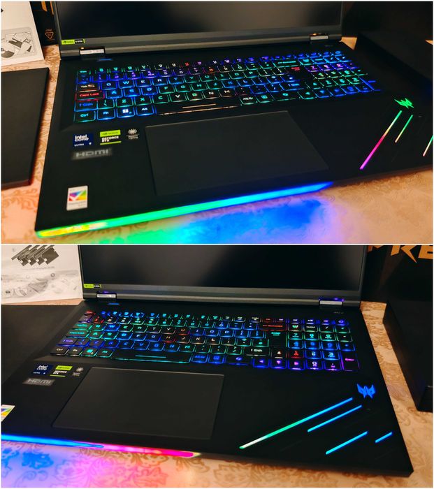 NVidia RTX 5080 16GB/Intel Core Ultra 9 275HX/32GB RAM/1TB NVME/18' Quad HD HDR 1000 250hz 100% DCI-P3/Acer Predator Helios 18 AI геймърски ЧИСТО НОВ