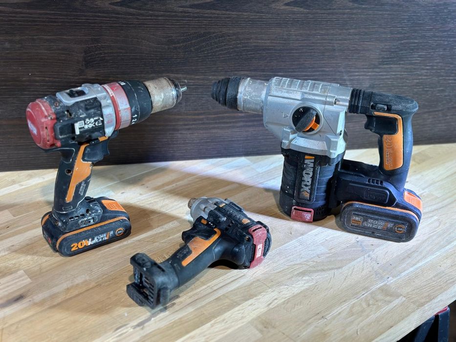 Set Worx profesional filetanta  cu percuție, rotopercutor si impact