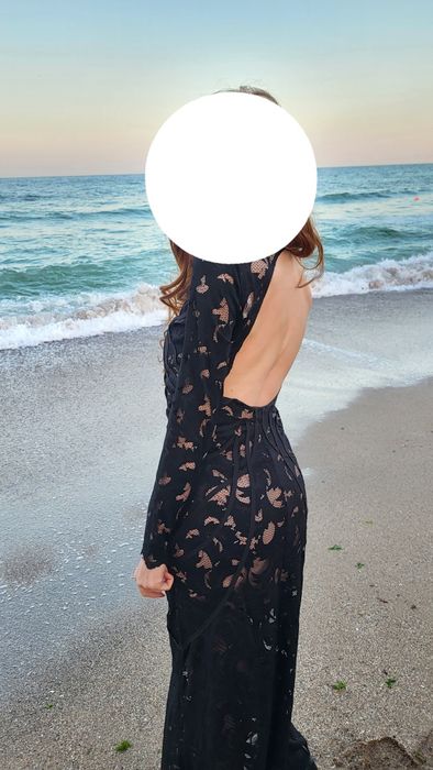 Rochie lunga de seara, tip sirenă, H&M, spatele gol