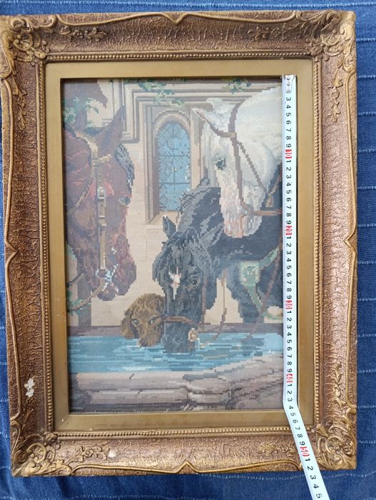 Гоблени 2 бр. "Коне на водопой" и "Момичето с шапката" (цена за двата)