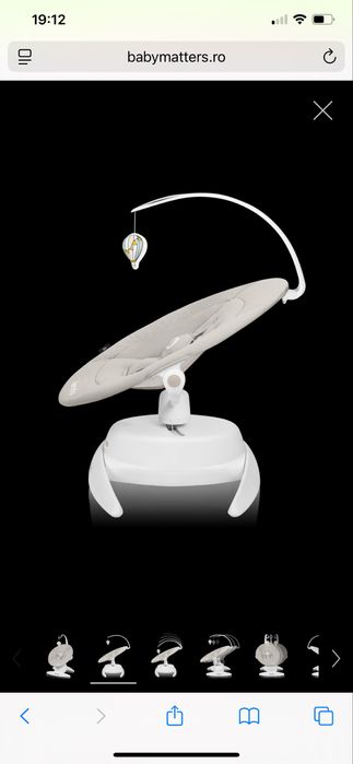 Balansoar pentru copii Lionelo Iris 2 in 1, cu rotire 360°, Beige Sand