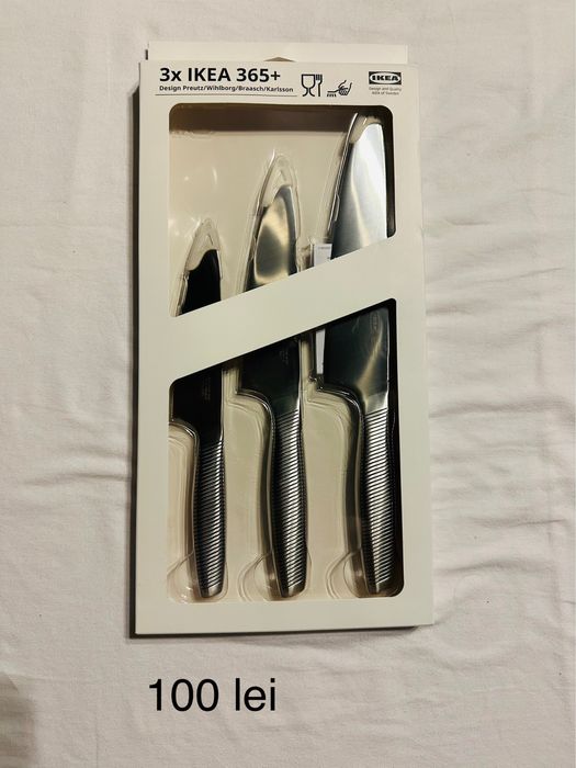 IKEA 365+ Set cuțite, 3 piese, gri