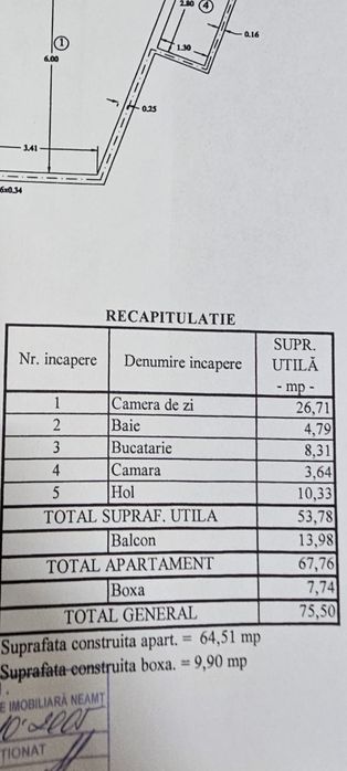 Vând Apartament 1 camera 76 mp