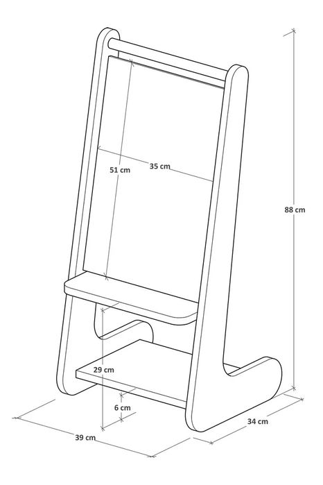 Дъска за писане Монтесори с етажерка за книги