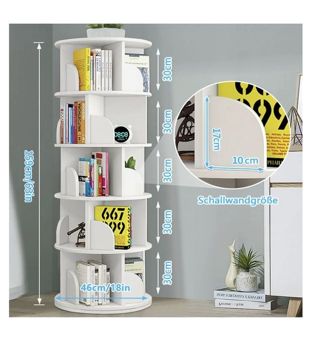 Vând raft pentru cărți rotativ