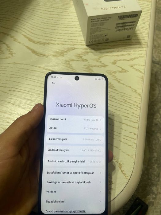 Redmi note 12 sirochni sotilad