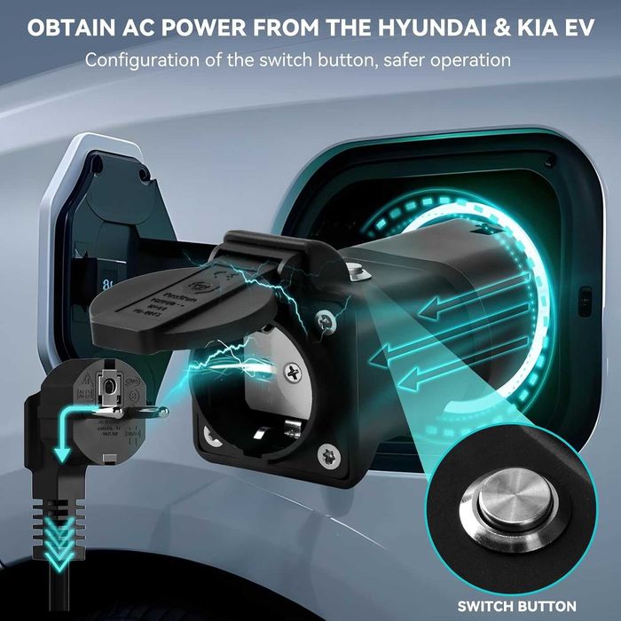 JULIK адаптер V2L за Hyundai IONIQ 5/6, Kia EV6 EV9 EV3 (3.5kW 16A)