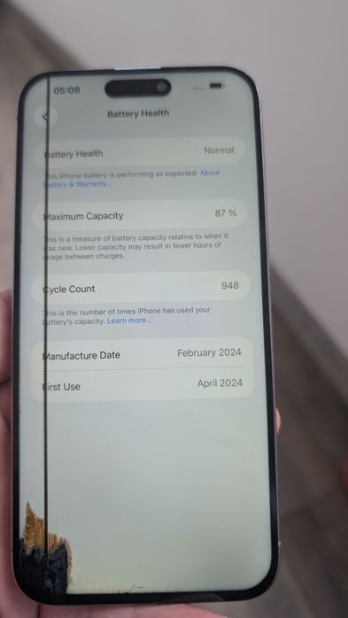 iPhone 15 pro max 256 GB Grey  display spart