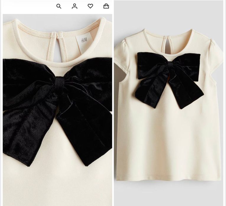 Продается от бренда НМ милое платье с бархатным бантом