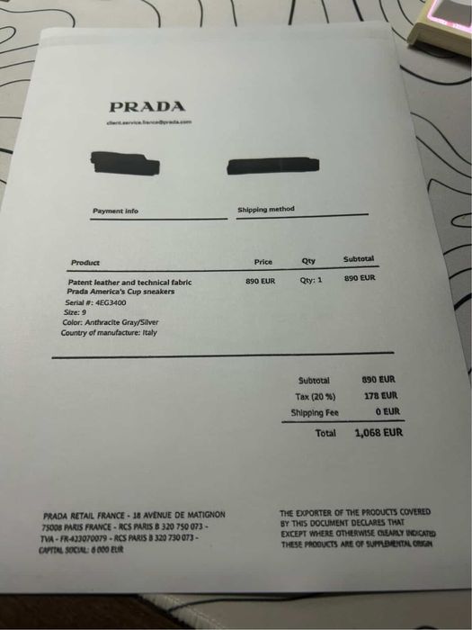 Prada Cup gray silver