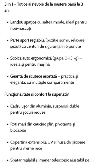 Vând căruț 3 în 1