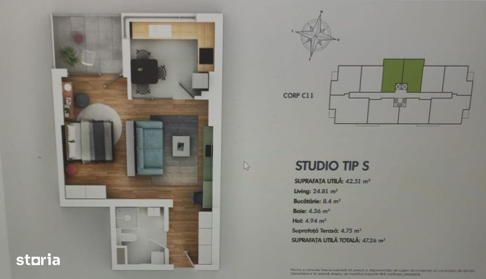 Studio bloc nou Plaza Mall Granvia Park Lujerului Bv Timisoara Central