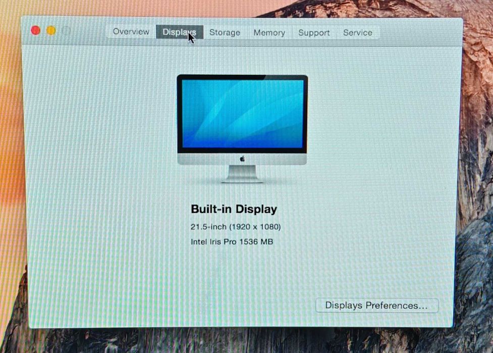 Apple iMac 21.5 A1418 Late 2013 Silver/Core i5/8GB RAM/1TB HDD/Full HD