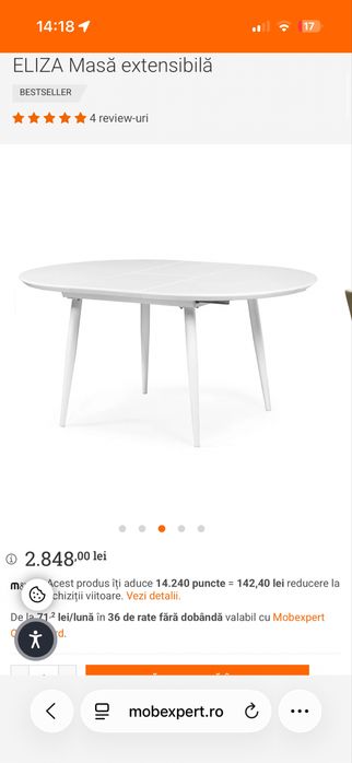 Masa extensibila ELIZA mobexpert