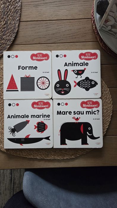 4xBebe Montessori. Forme (O-12 luni) Carti bebe 1 an