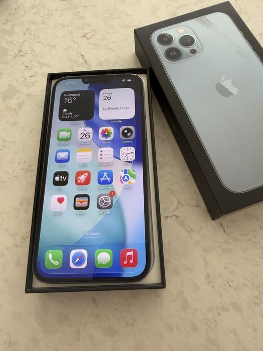 Vand iphone 13 Pro Max 128GB culoare Sierra Blue.