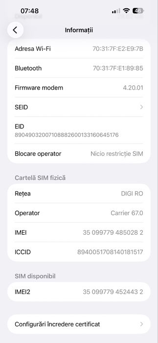 Vand Iphone 14 Pro Max 128Gb
