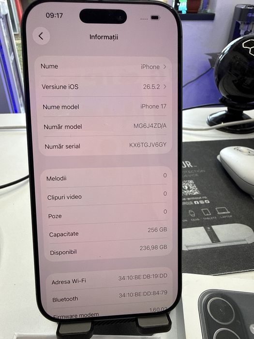 Iphone 17 256Gb Baterie 100% Full box ca Nou