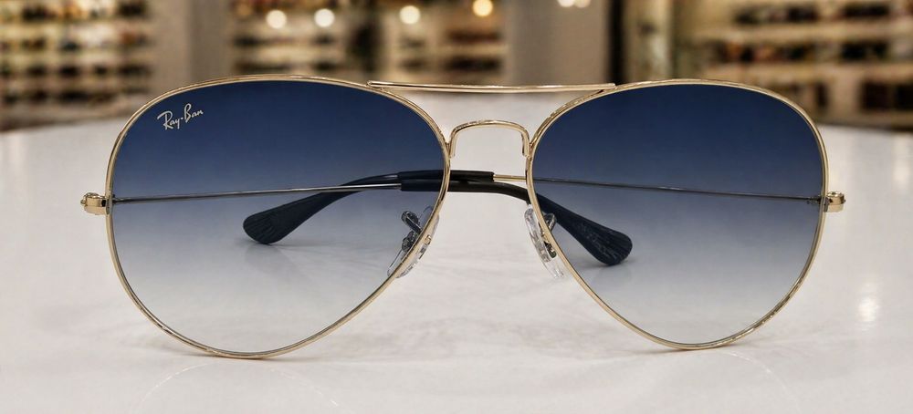 НАМАЛЕНИ!!! Слънчеви очила RayBan Aviator Large Metal Light Blue Gradient