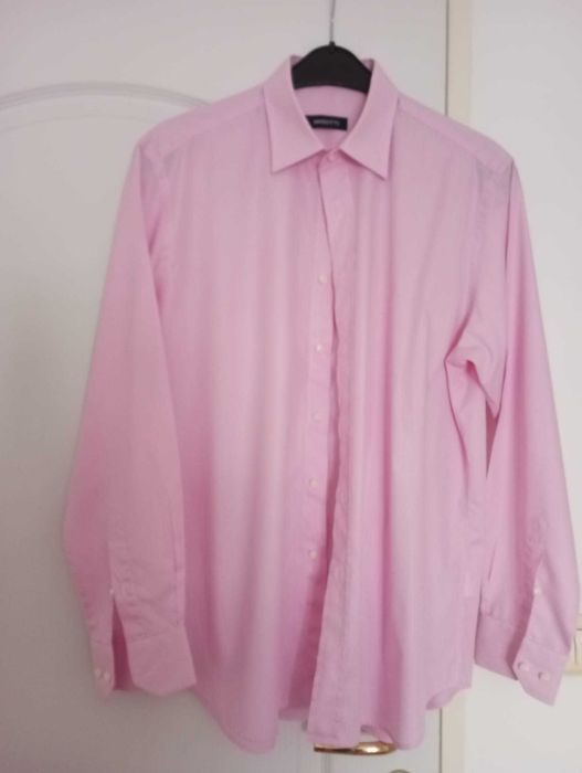 Camasa roz cu dungi albe Bigotti  L (41/42)