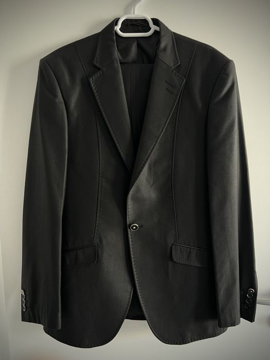 Costum Elegant Negru Palmiro Rossi, 2 Piese (Sacou & Pantaloni) - Măsura 48 (Drop 6)