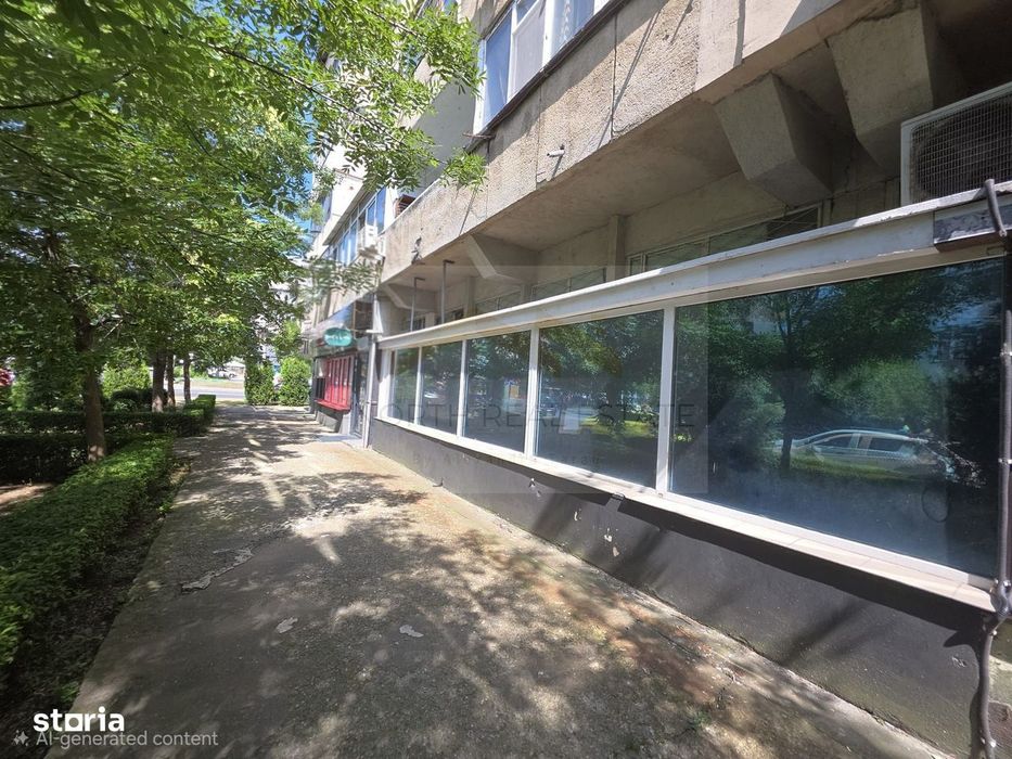 Spațiu comercial 100 mp, vitrină 10 m, zonă cu vad – Constantin Brânco