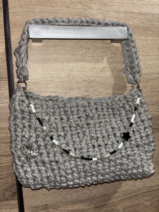 Ръчно плетена чанта от прежда