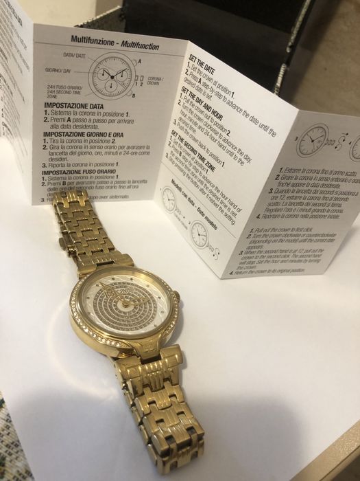 Ceas Dama Just Cavalli multe pietricele /Auriu