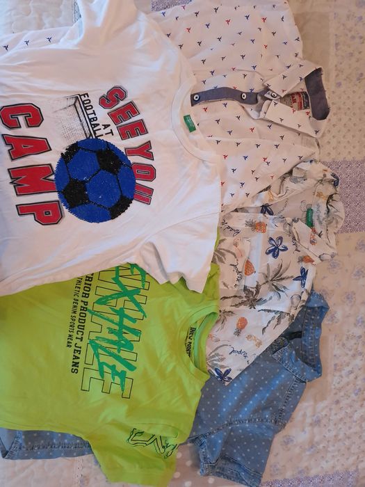 Ризи с къс ръкав 3броя+ 2 тениски за момче -10-12год
