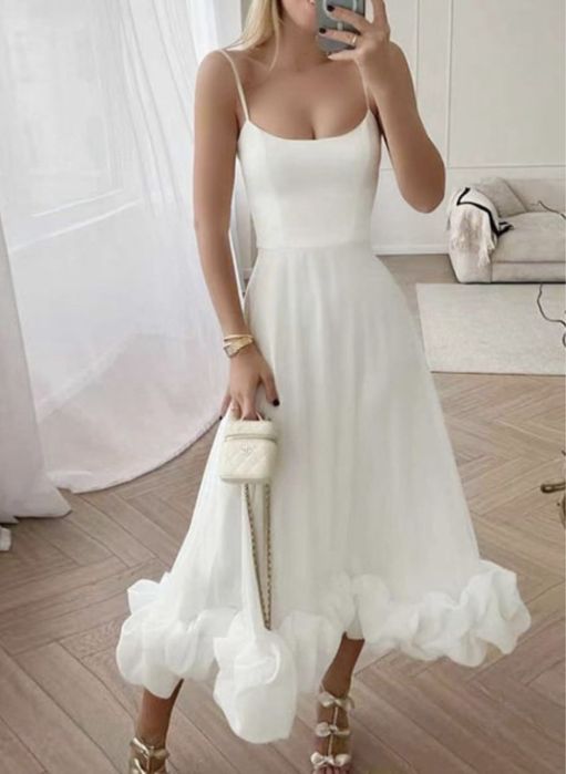 Продам белое платье, носилась 1 раз