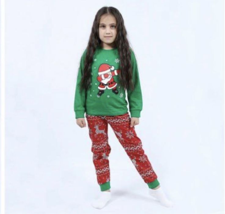 Новогодние пижамы для девочек и мальчиков от 2 до 6 лет
