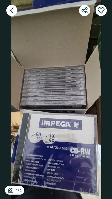 Discuri CD-RW Impega reinscriptibil cu 10 discuri/cutie,700 MB,nou